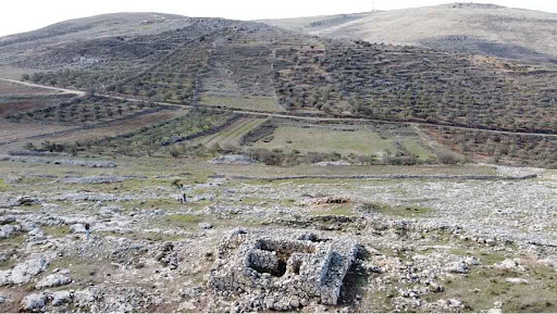 Aerial view of Joshua’s Altar on Mount Ebal