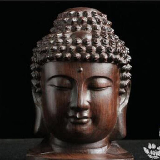 Buddha Statue Wood Wooden Figurine Mahogany India Buddha Head ...